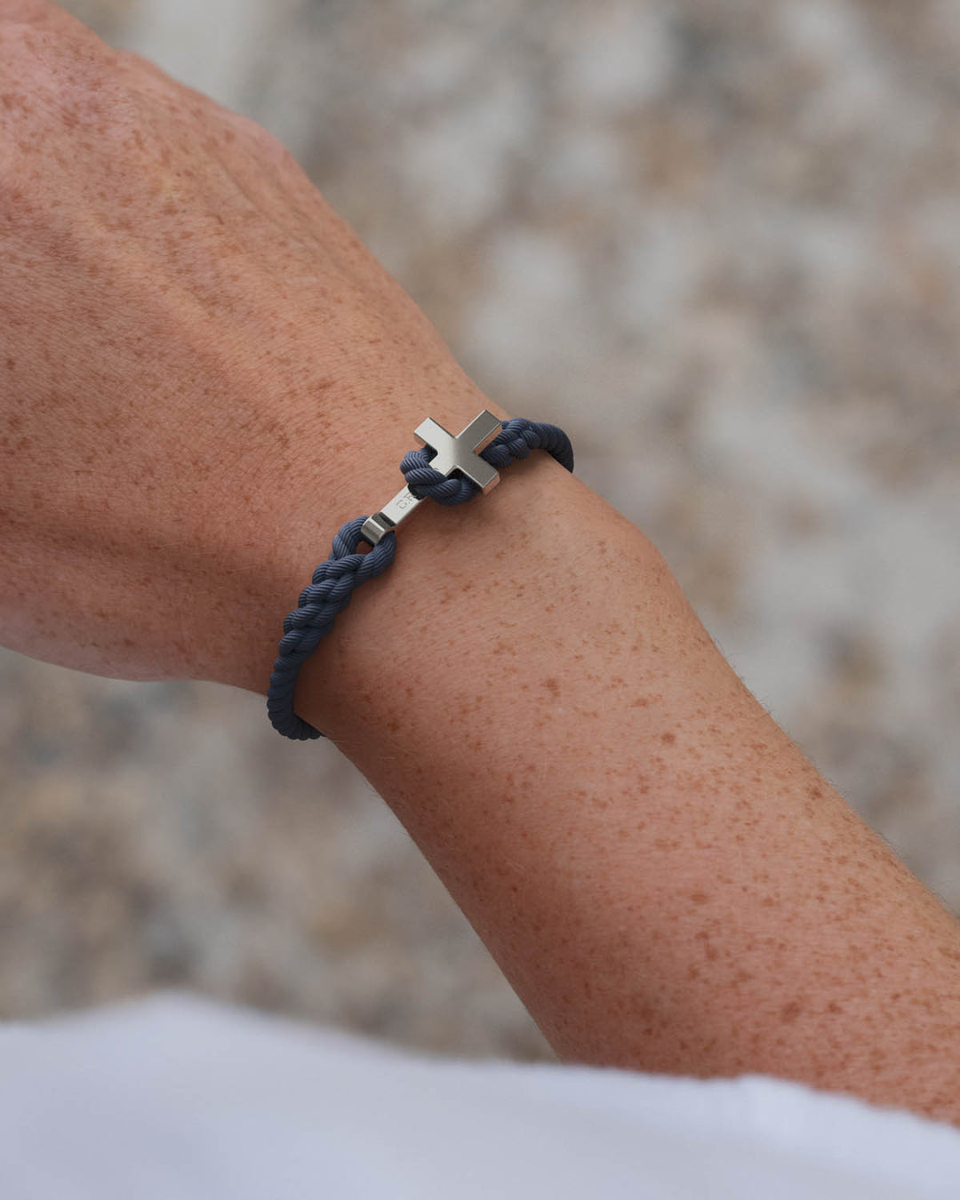 Women's Rope Cross Bracelet | Navy Blue