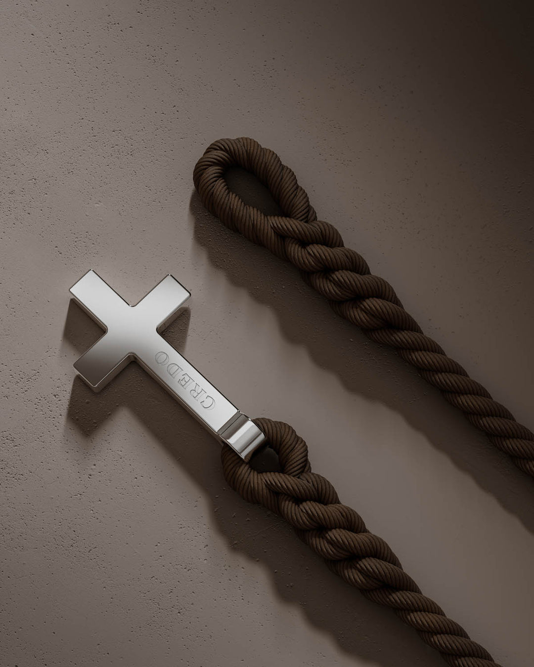 Men's Rope Cross Bracelet | Hickory Brown