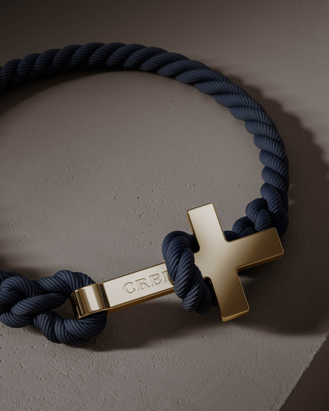 Men's Rope Cross Bracelet | Navy Blue