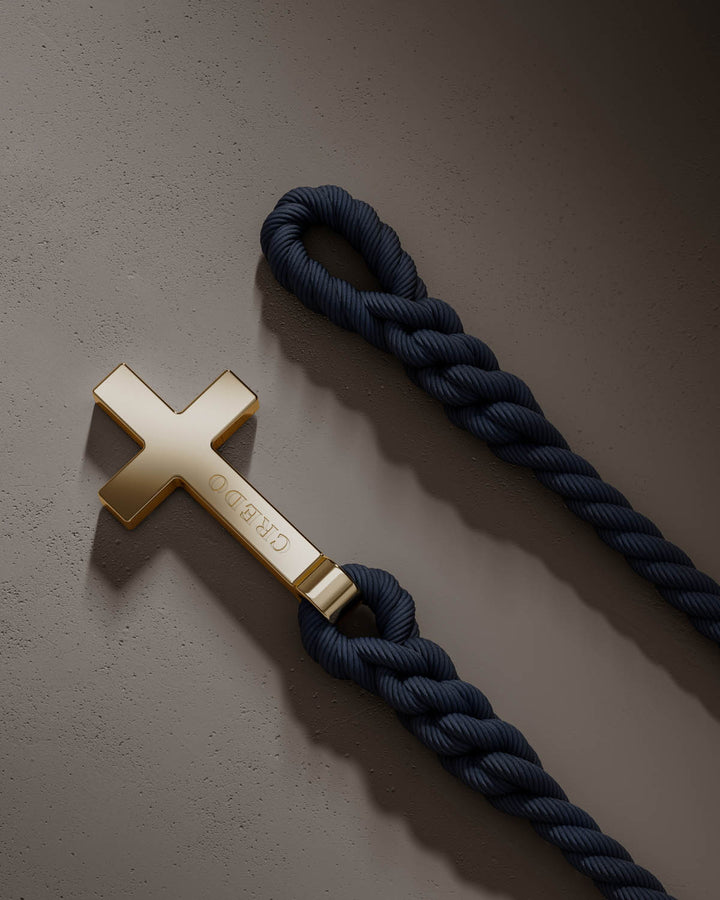 Men's Rope Cross Bracelet | Navy Blue