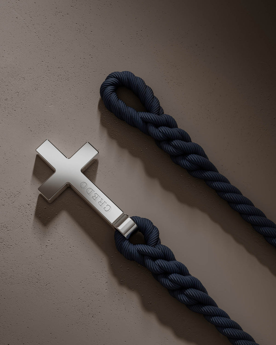 Men's Rope Cross Bracelet | Navy Blue